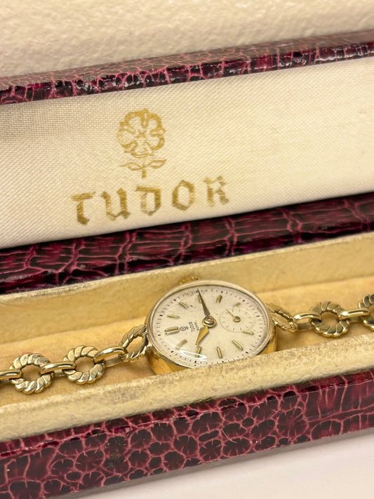 TUDOR Royal 9ct Gold Ladies *+BOX* Vintage 1950’s Manual Gold Watch