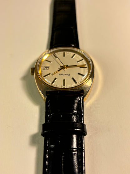 Bulova Gold Plated 1970’s Manual Date Watch 11 AOCD