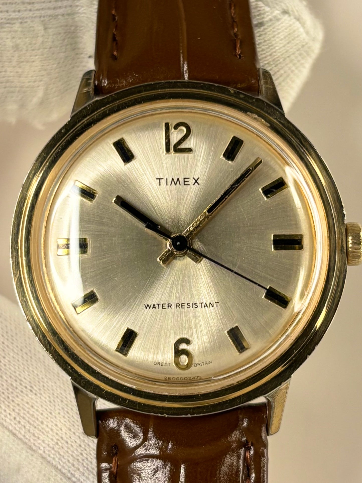 TIMEX Vintage 1970’s Men’s Manual Sunburst Dial Gold Dress Watch