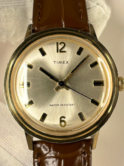 TIMEX Vintage 1970’s Men’s Manual Sunburst Dial Gold Dress Watch