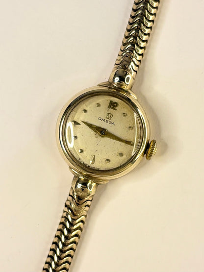 OMEGA 9ct Gold *+BOX* Ladies Vintage 1950’s Manual Cocktail Watch - 77711
