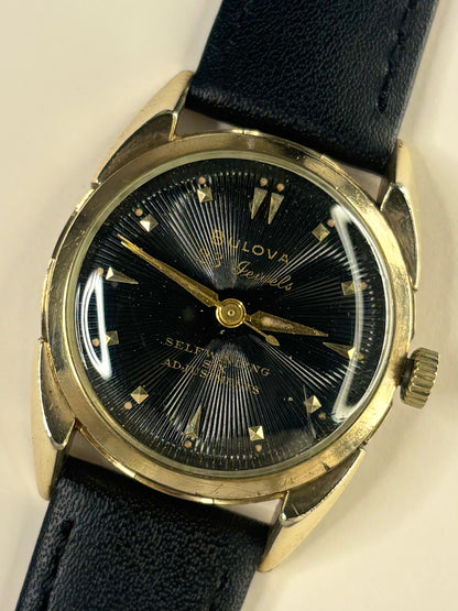 BULOVA Vintage *RARE* 1950’s Men’s Automatic Black Dial Gold Dress Watch