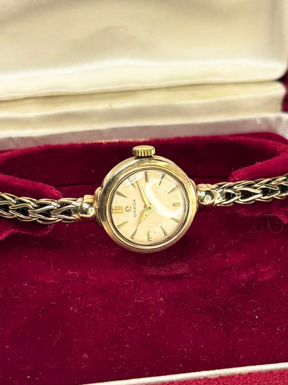OMEGA 9ct Gold Ladies *+BOX* Vintage 1950’s Manual Cocktail Watch - 77824