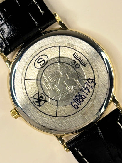 Caseback of Omega De Ville vintage 1989 men’s quartz watch Ref. 196.0312