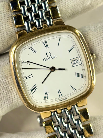 OMEGA De Ville *+BOX&PAPERS* Vintage 1980’s Men’s Bimetal Date Watch - 396.1017