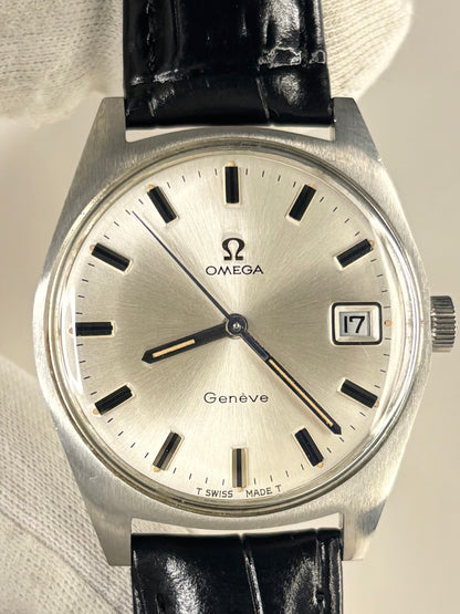 OMEGA Geneve Vintage 1970’s Men’s Manual Date Silver Dress Watch - 136.041