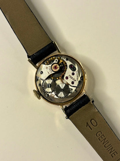 Detailed movement view of Tudor Royal 1958 ladies vintage timekeeper Swiss manual calibre