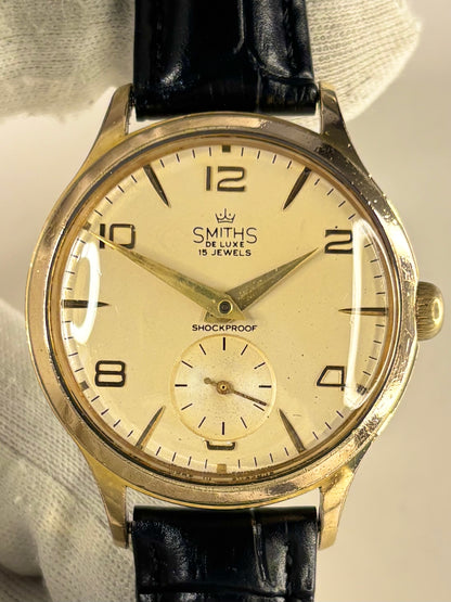 SMITHS De Luxe Vintage 1960’s Men’s Manual Sub-Seconds Gold Dress Watch