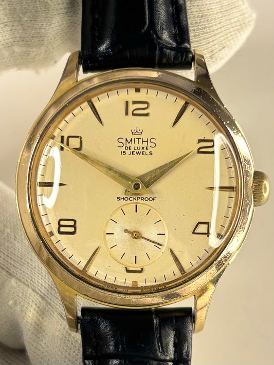 SMITHS De Luxe Vintage 1960’s Men’s Manual Sub-Seconds Gold Dress Watch
