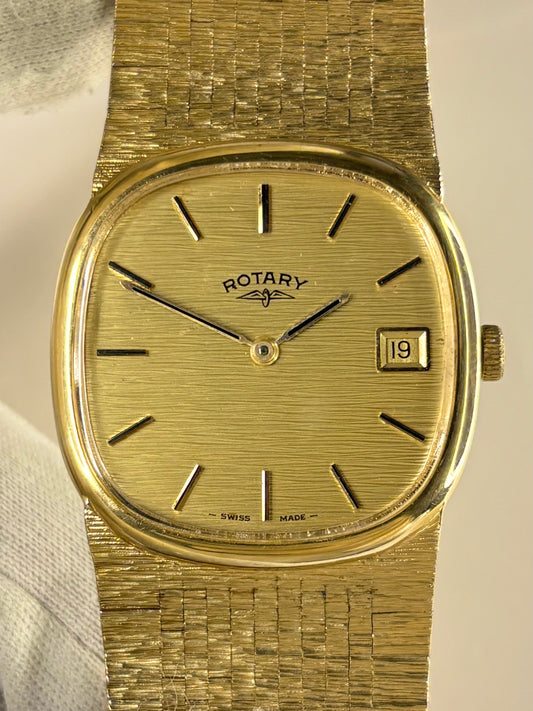 Vintage c.1973 Rotary manual timepiece – men's gold-plated dress watch in good condition with age-appropriate marks