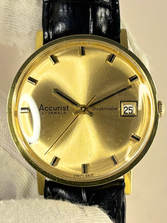 ACCURIST Vintage 1970’s Men’s Manual Date Gold Dress Watch