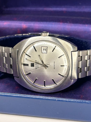 TISSOT Seastar Vintage 1970’s *+BOX* Men’s Manual Date Silver Watch