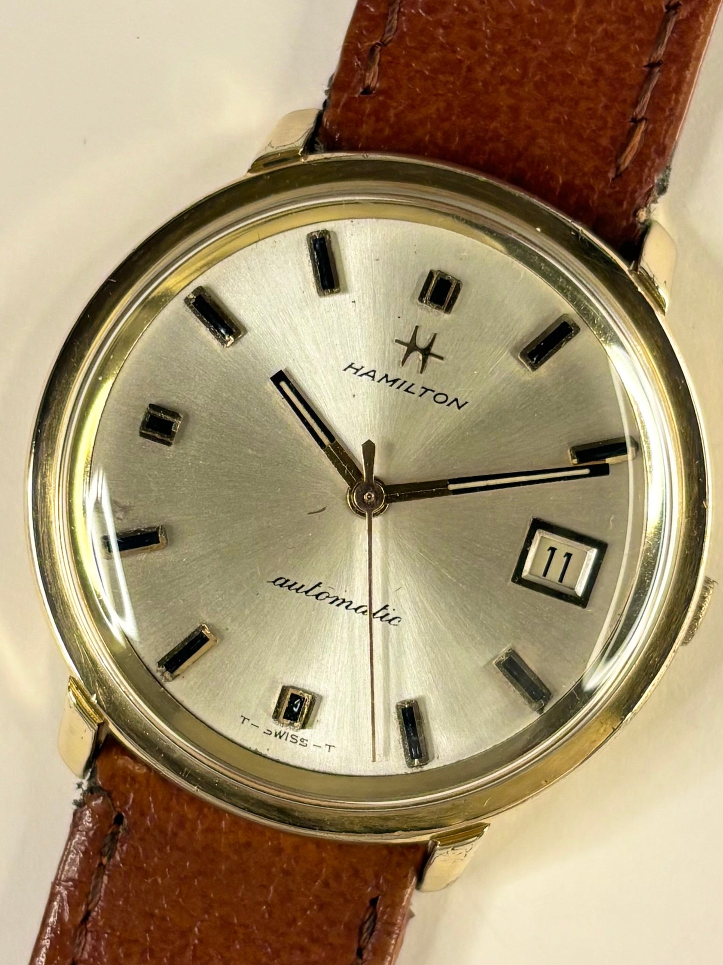 HAMILTON Vintage 1970’s Men’s Automatic Date Gold Dress Watch