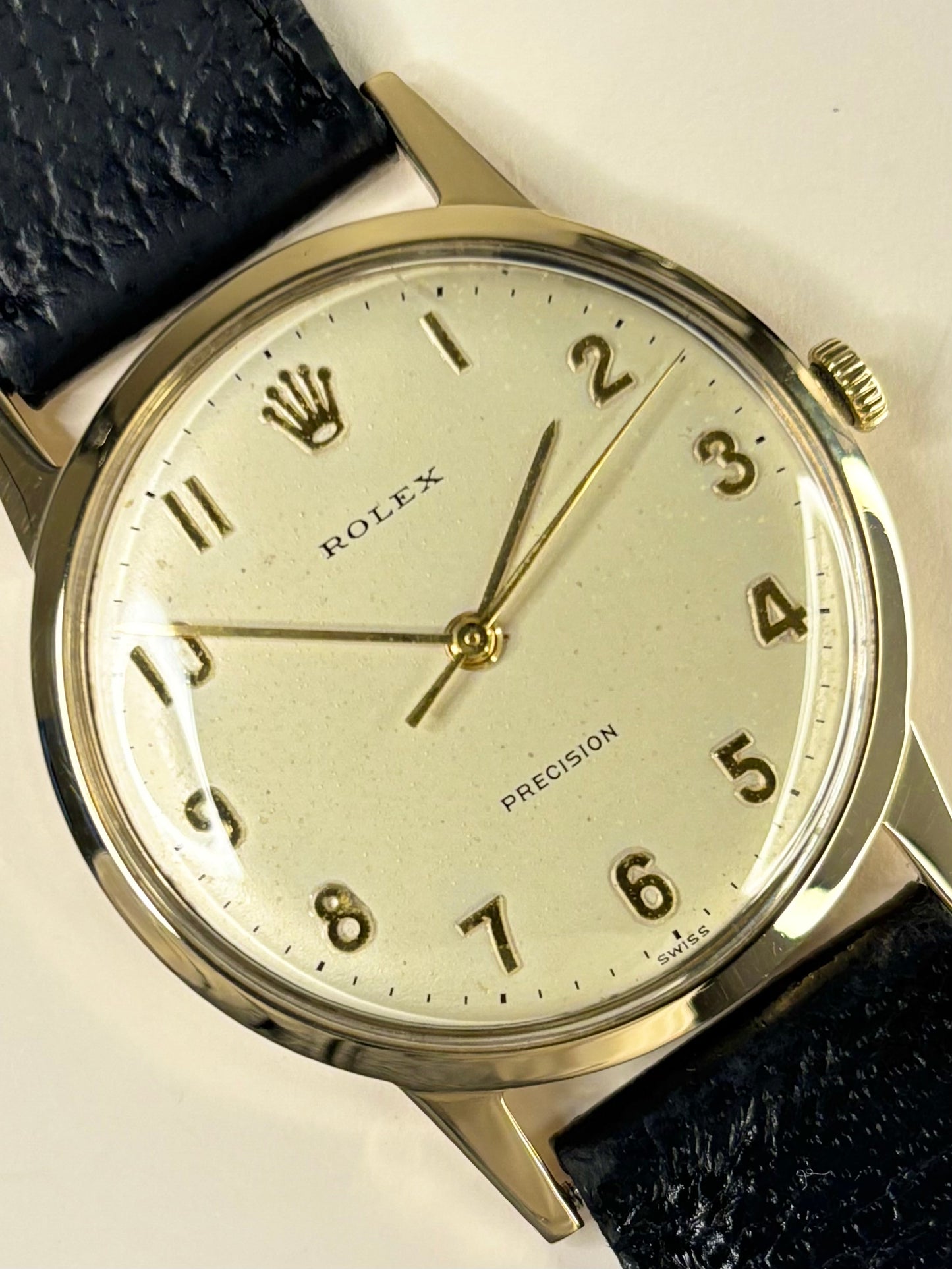 ROLEX Precision 9ct Gold *+BOX* Vintage 1950’s Men’s Manual Dress Watch - 12865