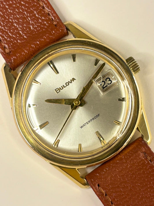 BULOVA Vintage 1970’s Men’s Manual Date Gold Dress Watch