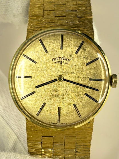 ROTARY Vintage 1970’s *RARE* Men’s Manual Gold Bark Effect Dress Watch