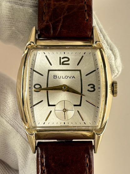 Bulova 10K Rolled Gold Vintage 1960’s Men’s Sunburst Dial Tank Watch - 11 AL