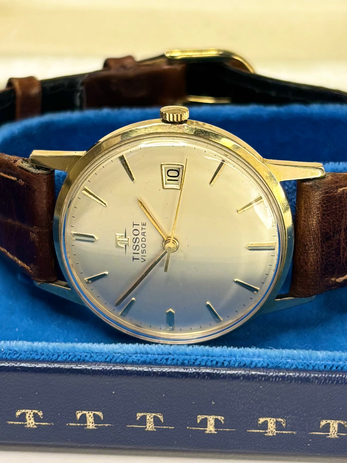 TISSOT Visodate *+BOX* Vintage 1960’s Men’s Manual Date Gold Dress Watch