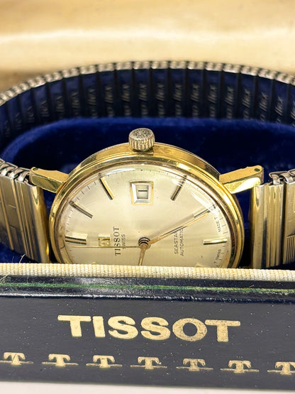 TISSOT Seastar *+BOX* Vintage 1960’s Men’s Automatic Date Gold Watch