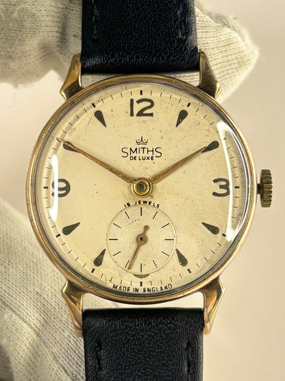 SMITHS De Luxe Vintage 1960’s Men’s Manual Sub-Seconds Gold Dress Watch