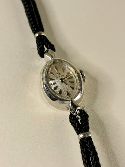 Omega 14K White Gold Ladies Vintage 1960’s Art Deco Manual Watch