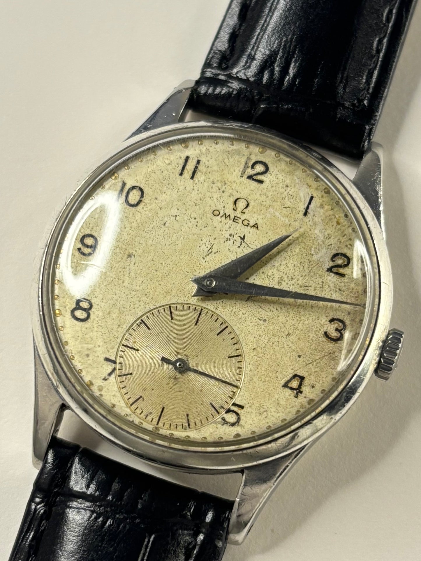 OMEGA Vintage 1940’s 30T2 PC Men’s Manual Silver Sub-Seconds Watch - 2390-8