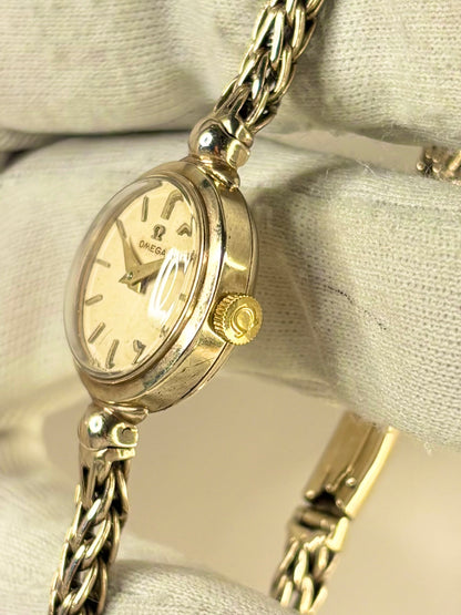OMEGA 9ct Gold *+BOX* Ladies Vintage 1950’s Manual Cocktail Watch - 77824