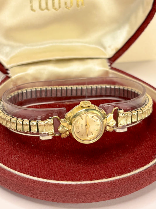 Vintage c.1961 Tudor ref. 1673 manual timepiece – ladies' gold-plated dress watch in great condition with only minor age-appropriate marks, complete with original box and papers