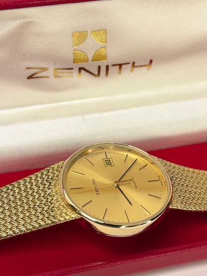 ZENITH Vintage 1970’s *+BOX* Men’s Date Gold Bracelet Watch