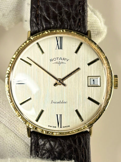 Rotary vintage gold-plated manual men’s watch, 1990s dress style, excellent condition