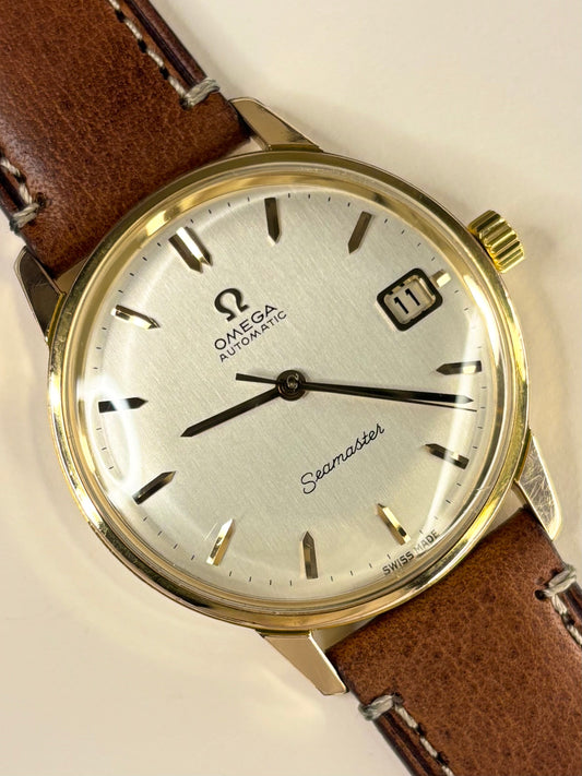 OMEGA Seamaster Vintage 1960’s Men’s Automatic Date Gold Dress Watch - 166.002