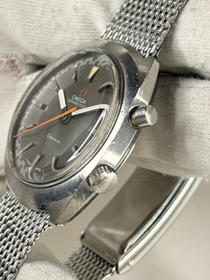 OMEGA Geneve Chronostop *+BOX* Vintage 1960’s Men’s Manual Silver Watch - 145.009
