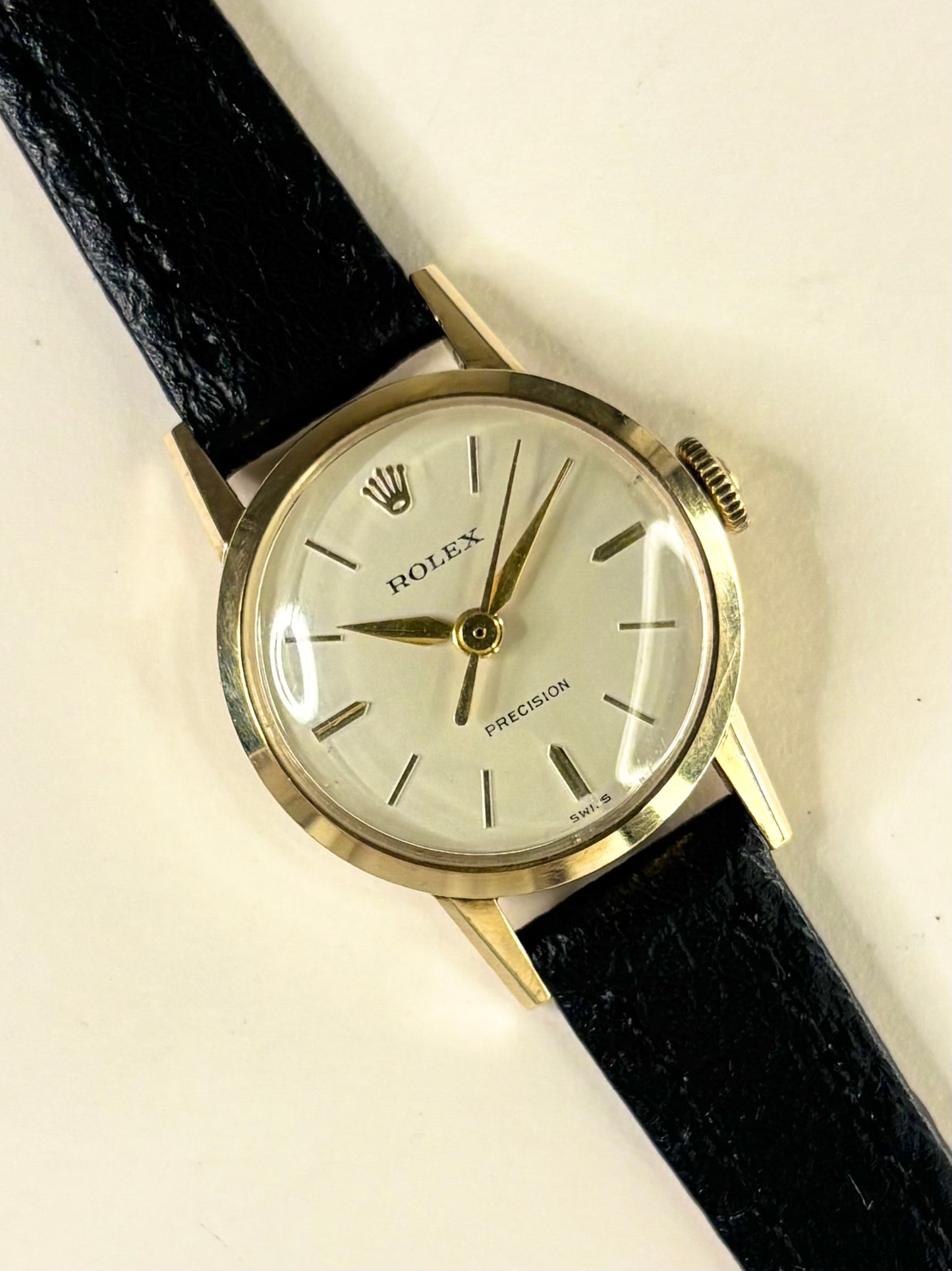 ROLEX Precision 9ct Gold *+BOX* Ladies Vintage 1960s Manual Dress Watch