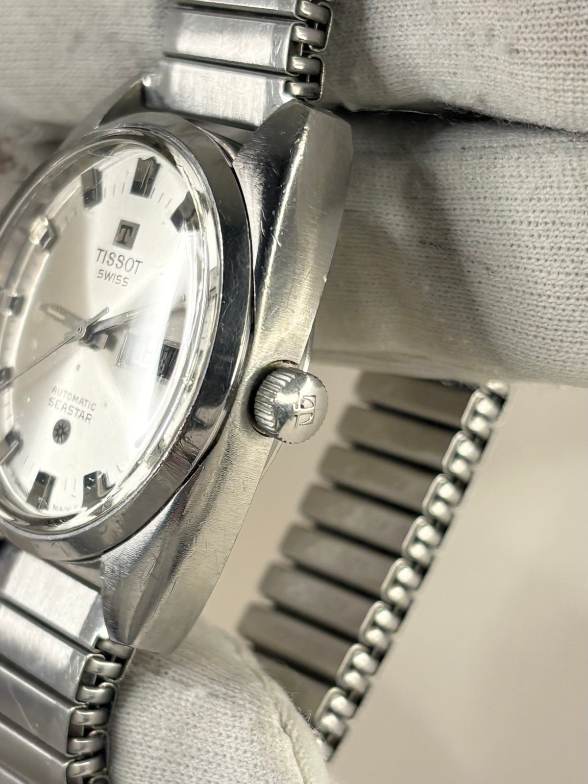 TISSOT Seastar Vintage 1960’s *+BOX* Men’s Automatic Day Date Silver Watch