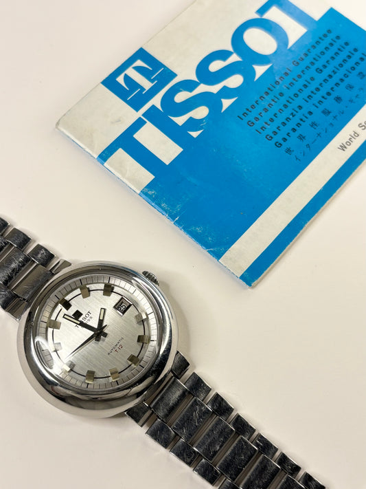 Tissot ‘UFO’ T12 *WITH PAPERS* Automatic Vintage 1970’s Men’s Silver Date Watch
