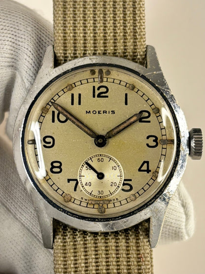 Authentic Moeris British military 1940s vintage timekeeper superb condition