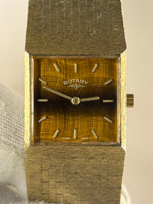 ROTARY Tigers Eye *RARE* Vintage 1970’s Men’s Manual Gold Watch - 945
