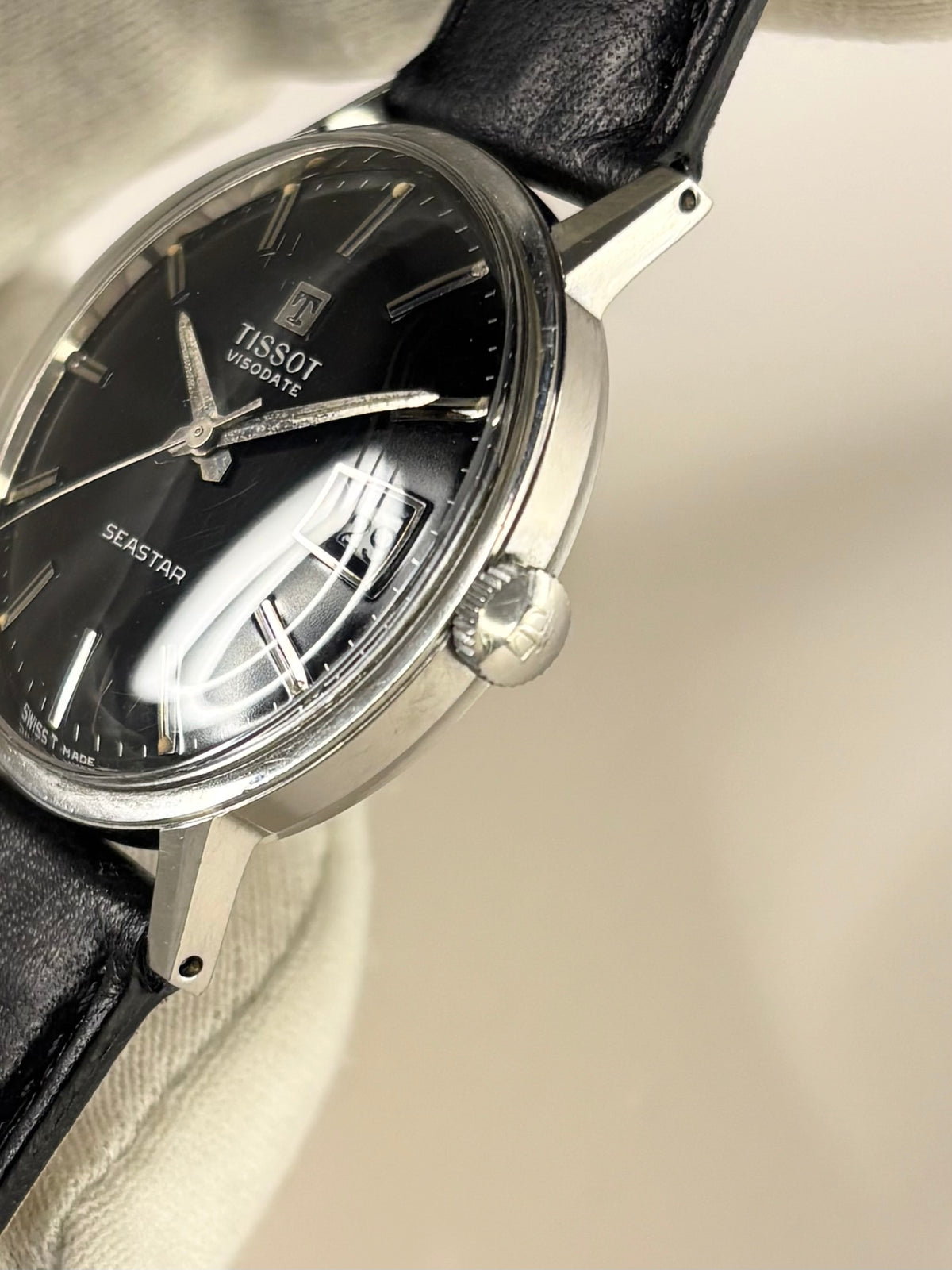 TISSOT Seastar Vintage 1960’s Men’s Black Dial Manual Silver Dress Watch