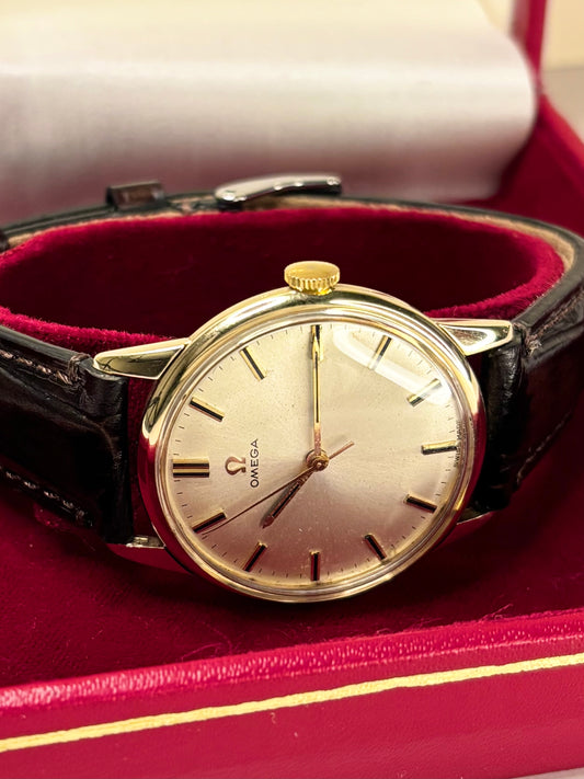 OMEGA 9ct Gold Vintage 1960’s *+BOX&PAPERS* Men’s Manual Dress Watch - 131.5418