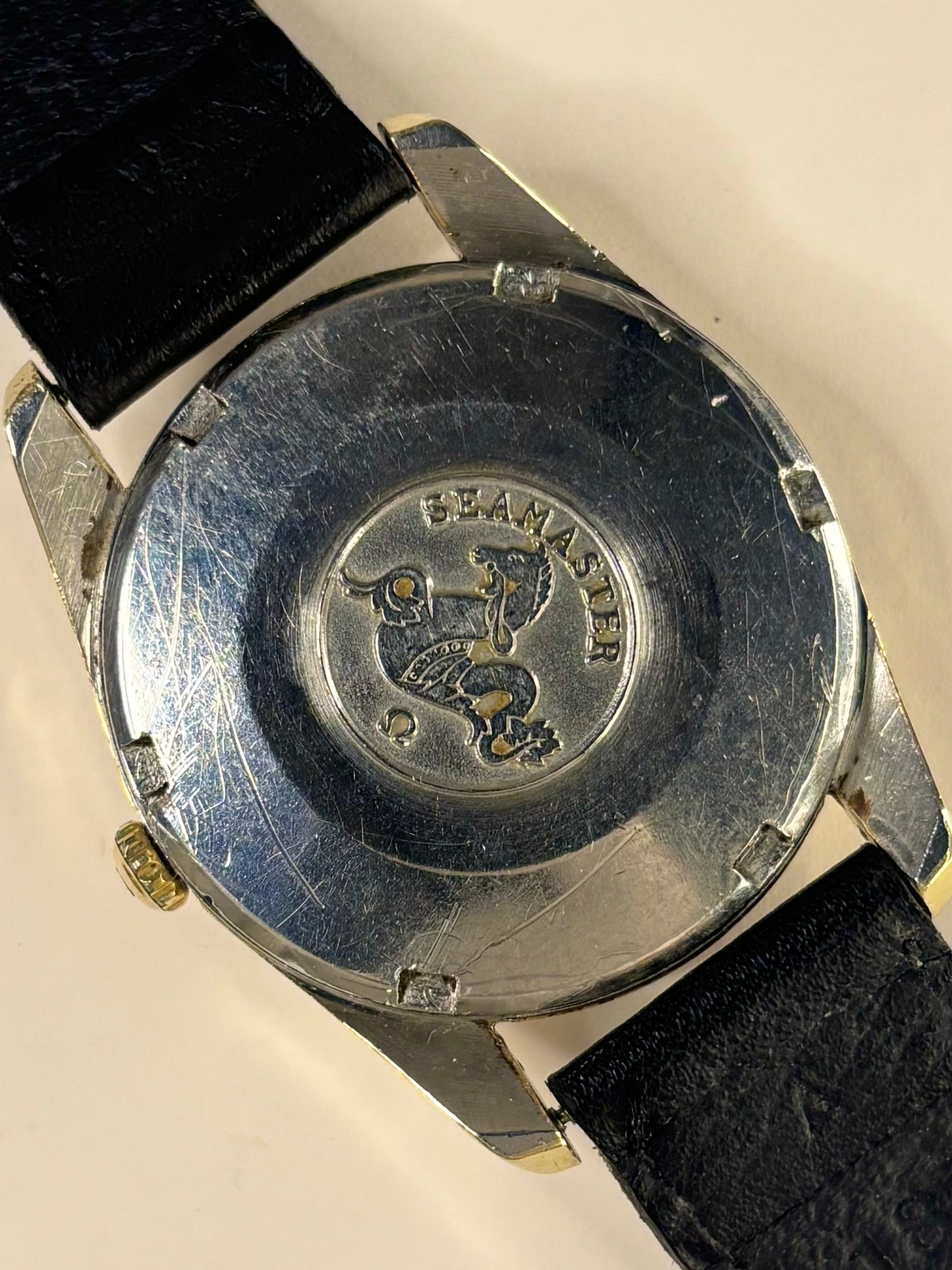 OMEGA Seamaster Vintage 1960’s *+BOX* Men’s Automatic Black Dial Gold Dress Watch