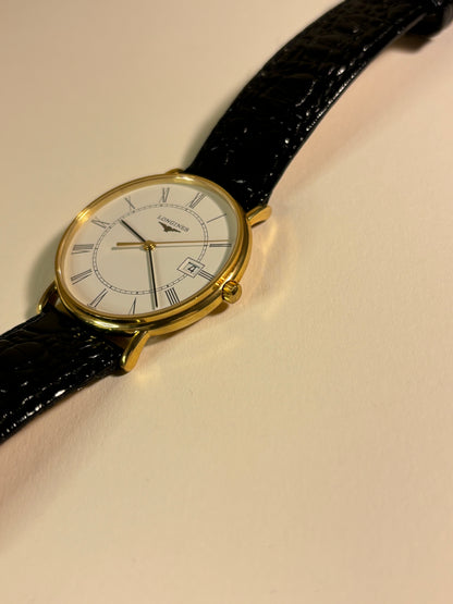 Longines 18ct Solid Gold Quartz Date Watch with Original Warranty L156.2