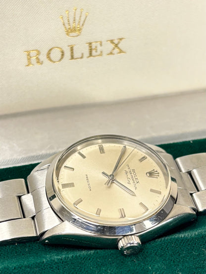 Rolex Oyster-Perpetual vintage men’s watch ref. 5500 with white dial and stainless steel case, c.1962