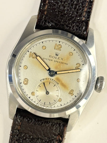ROLEX Oyster Speedking *+BOX&PAPERS* Vintage 1950’s Men’s Manual Silver Dress Watch - 5056