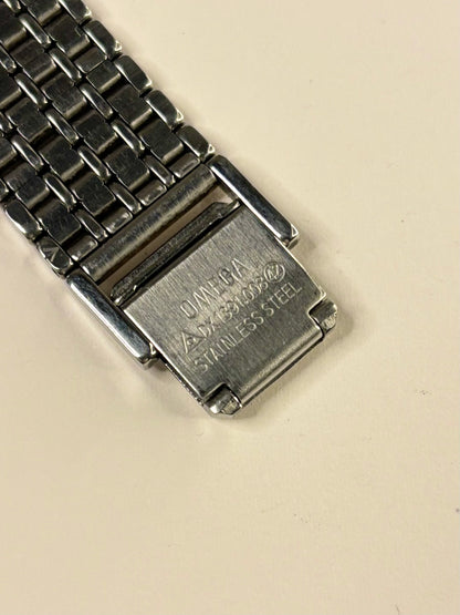 1982 Omega De Ville quartz watch with gold dial and bimetal bracelet, vintage men’s