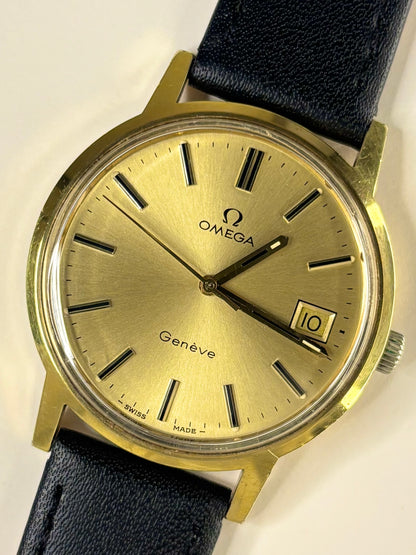 OMEGA Geneve Vintage 1970’s Men’s Manual Date Gold Dress Watch