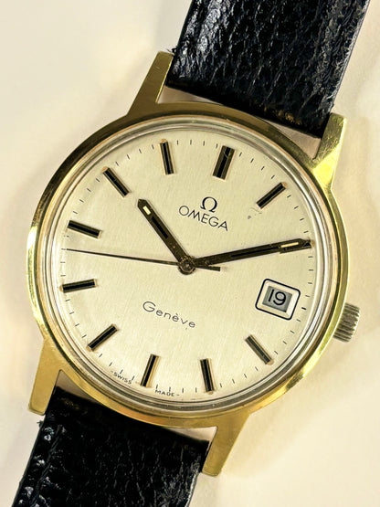 OMEGA Geneve Vintage 1970’s Men’s Manual Date Gold Dress Watch - 136.0104