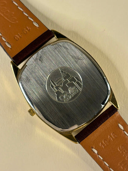 Caseback of Omega De Ville 1979 Ref. 196.0207 vintage men’s quartz watch