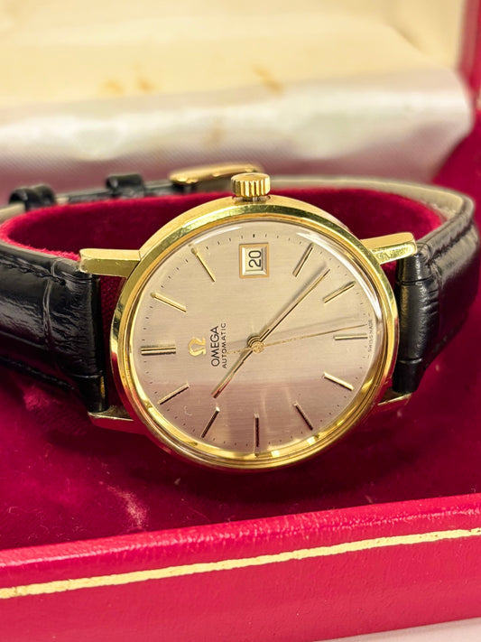 OMEGA Vintage 1970's *+BOX&PAPERS* Men’s Automatic Gold Dress Watch - 166.0202