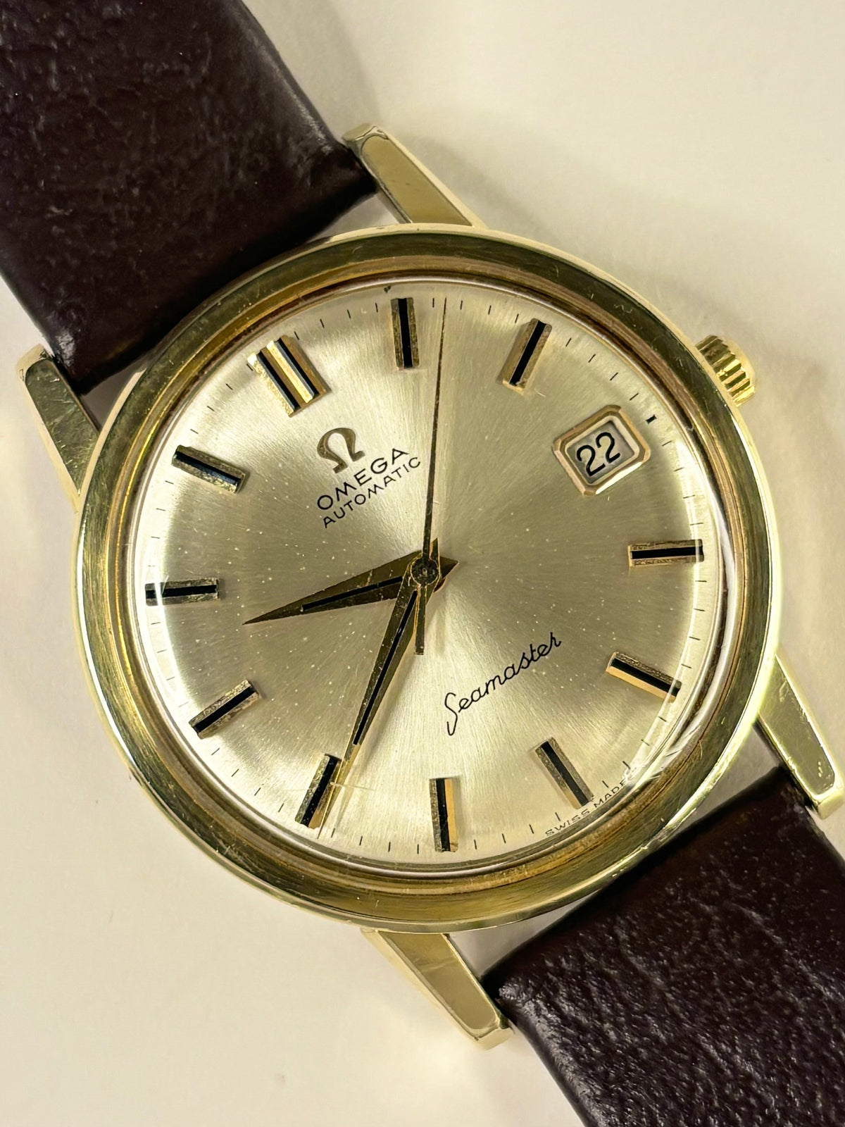OMEGA Seamaster Vintage 1960’s Men’s Automatic Date Gold Dress Watch - 166.003