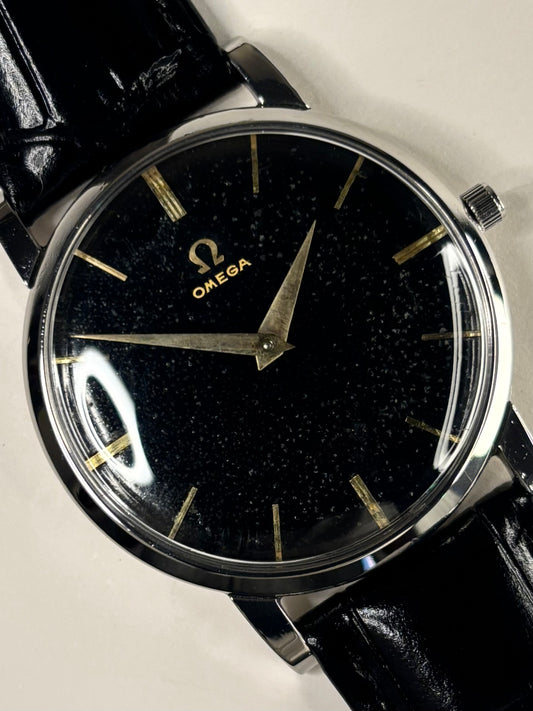 OMEGA Vintage *RARE* 1950’s Men’s Manual Black Dial Silver Dress Watch - 14371